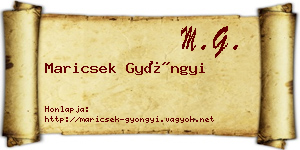 Maricsek Gyöngyi névjegykártya