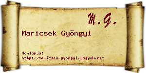 Maricsek Gyöngyi névjegykártya