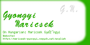 gyongyi maricsek business card